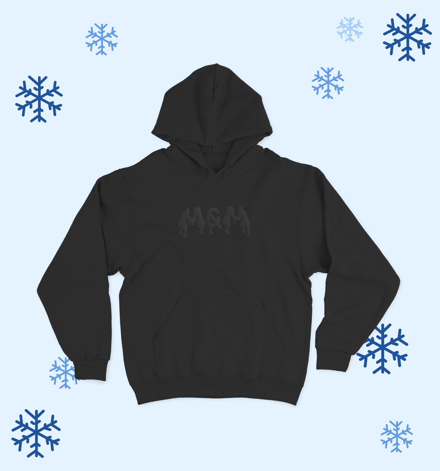 Czarna bluza oversize z wytłaczanym logo M&M