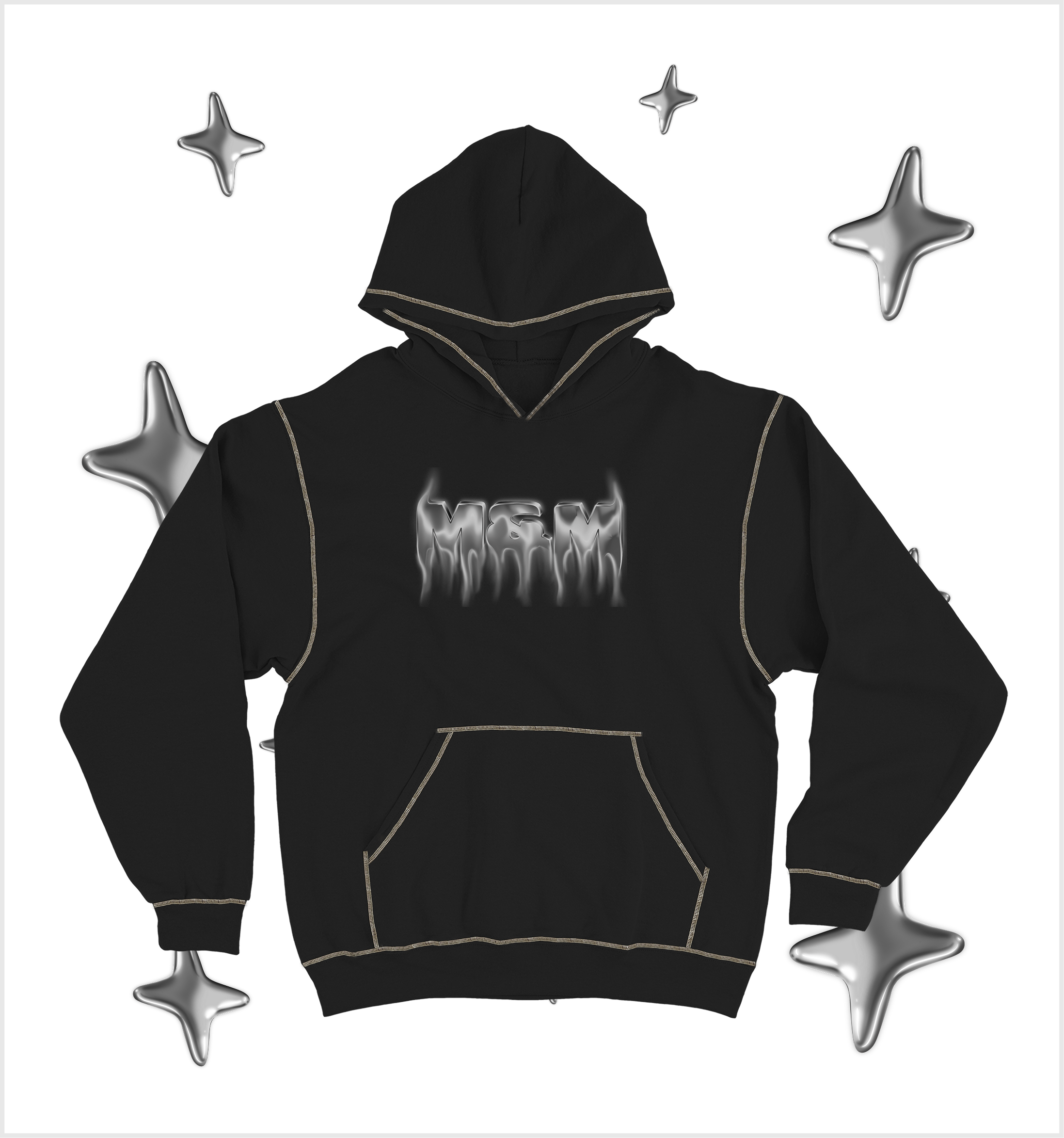 CZARNA BLUZA M&M METALIC