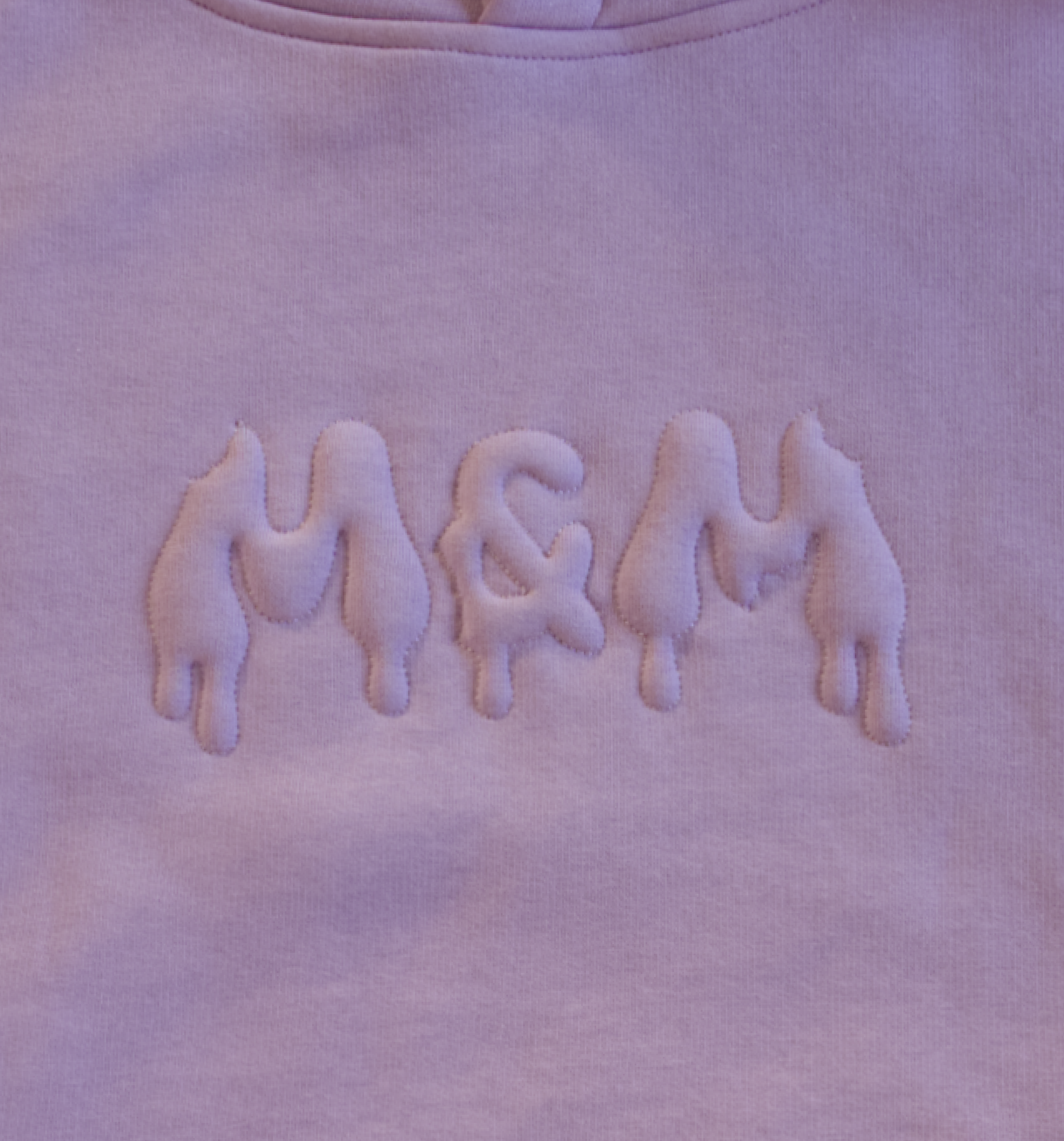 Fioletowa bluza oversize z wytłaczanym logo M&M