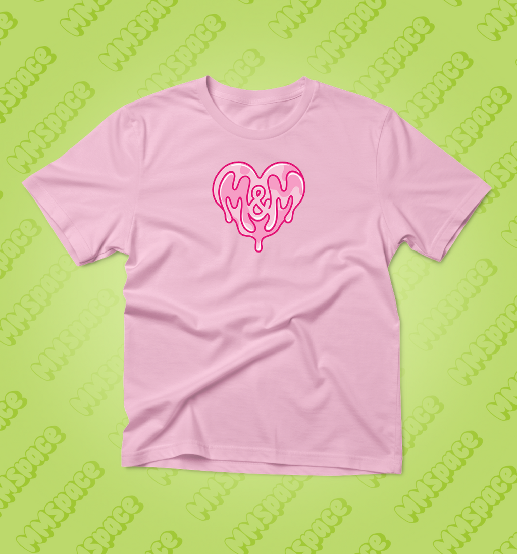 RÓŻOWY T-SHIRT M&M SWEET HEART